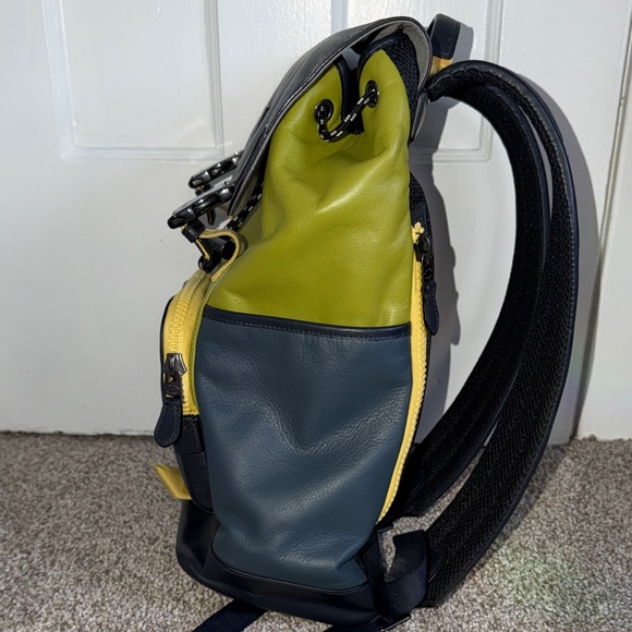 Coach Green and Blue Leather Backpack - Picture 6 of 7